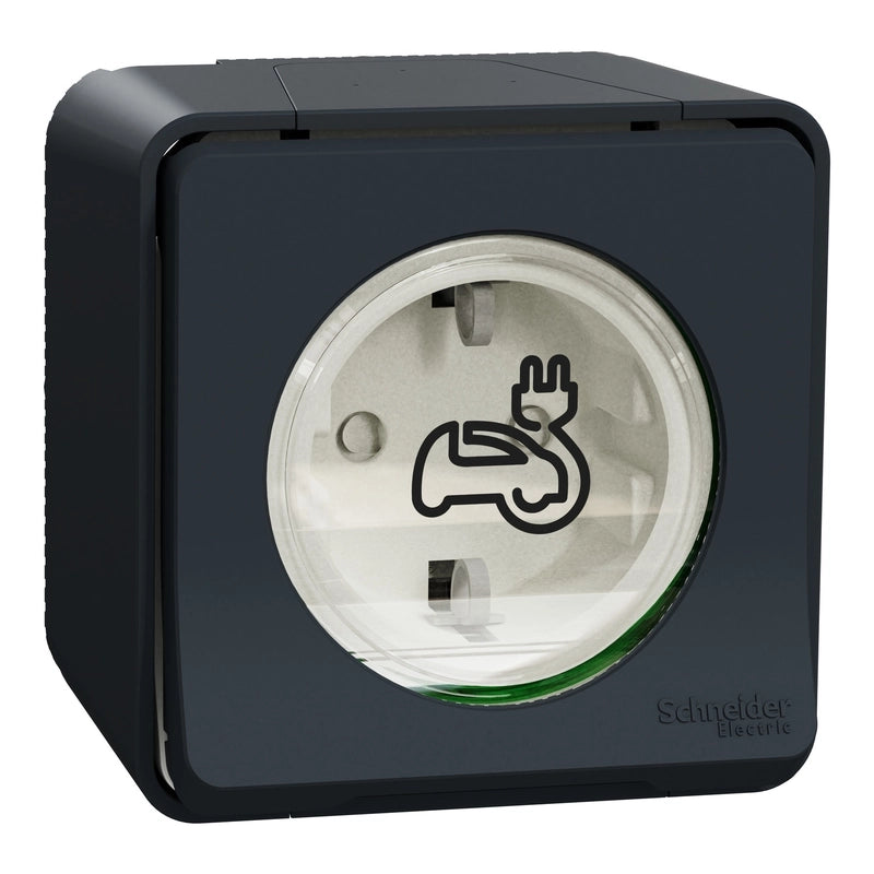 Контакт Schneider Mureva Styl EV 3,7 kW — открит монтаж, антрацит
