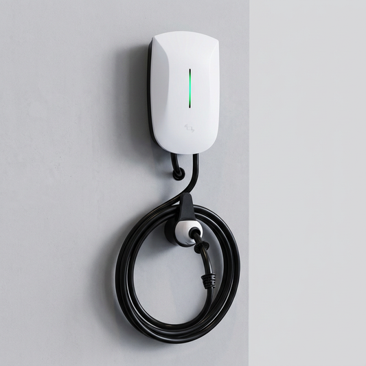 GWB22-PP charging station mounted on a wall with Type 2 cable