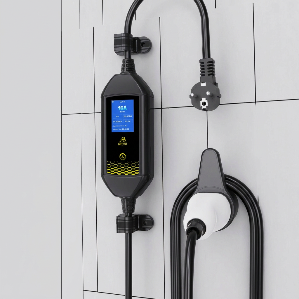 Портативно зарядно 3.5 kW — монтирано на стена в гараж