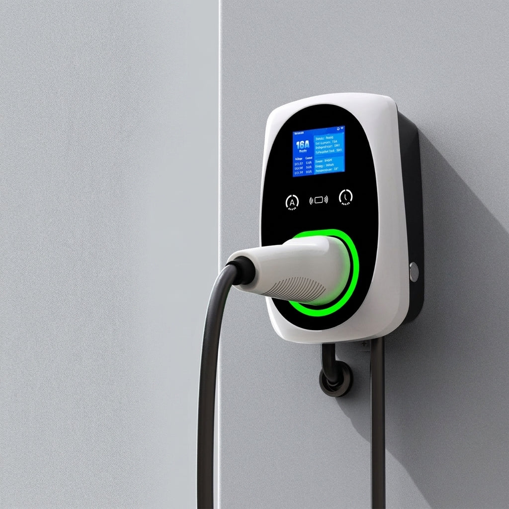 GWB22 charging station with Type 2 cable in the socket